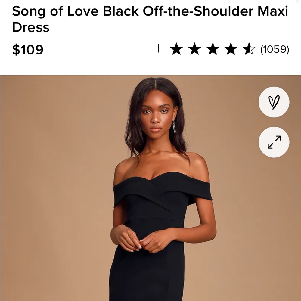 Lulus black off the shoulder formal event dress